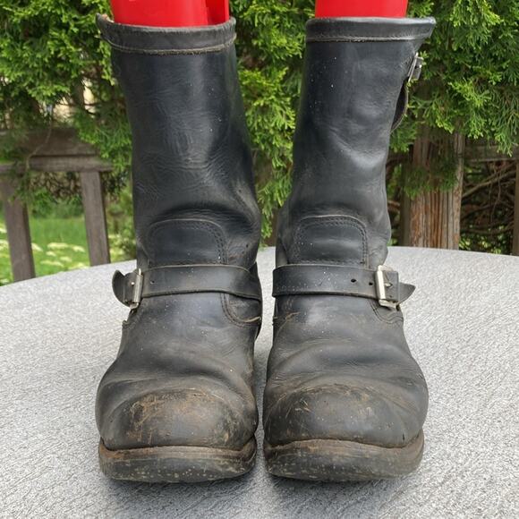 11E 60s Vintage Sears Engineer Harness Motorcycle Riding Work Boots Steel Toe - Picture 2 of 14